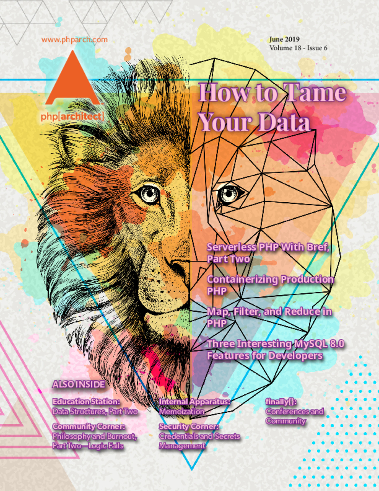 Magazine cover for June 2019 shows a lion drawing